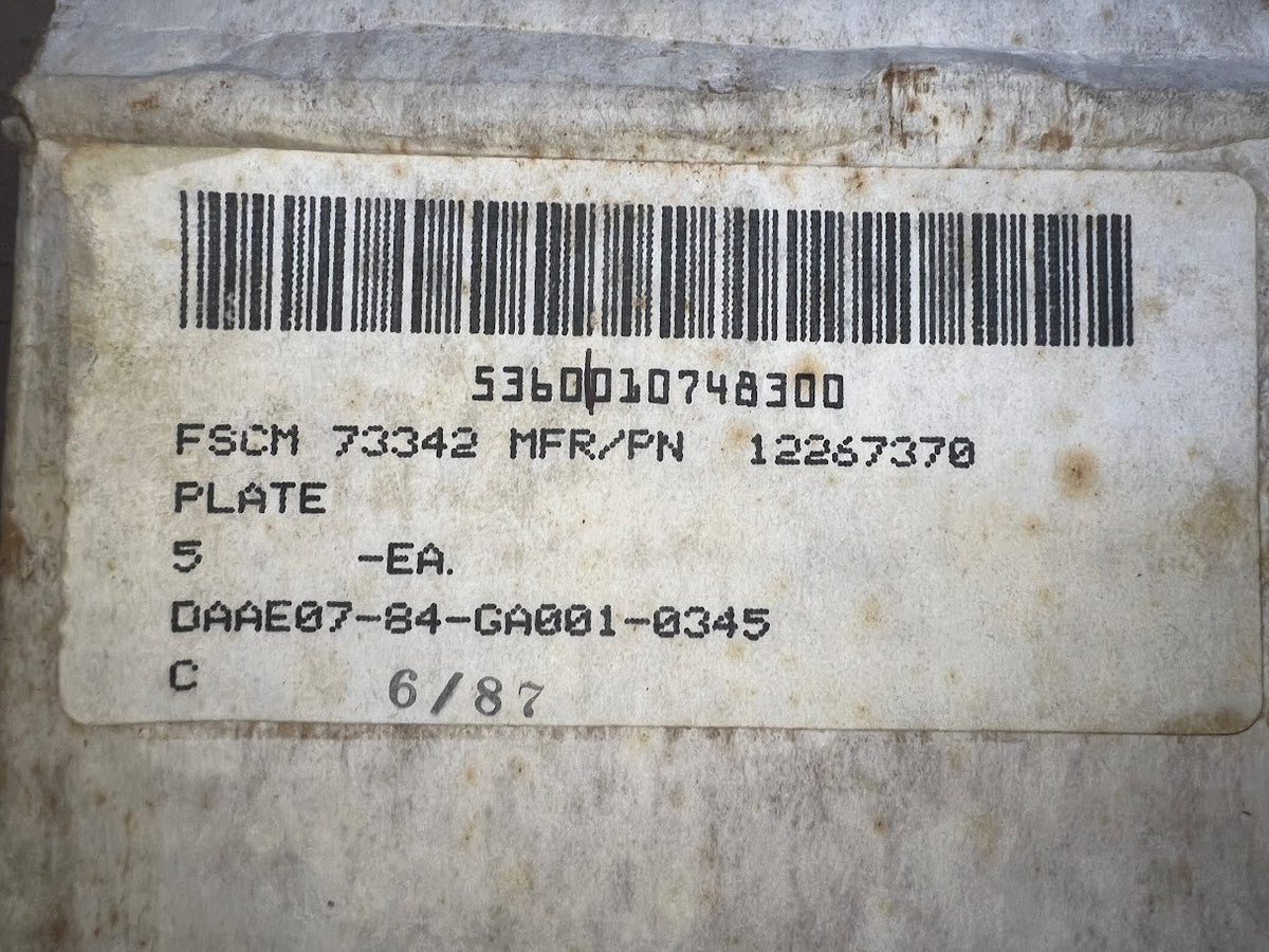Plate 12267370 NSN 5360-01-074-8300 - photo 5