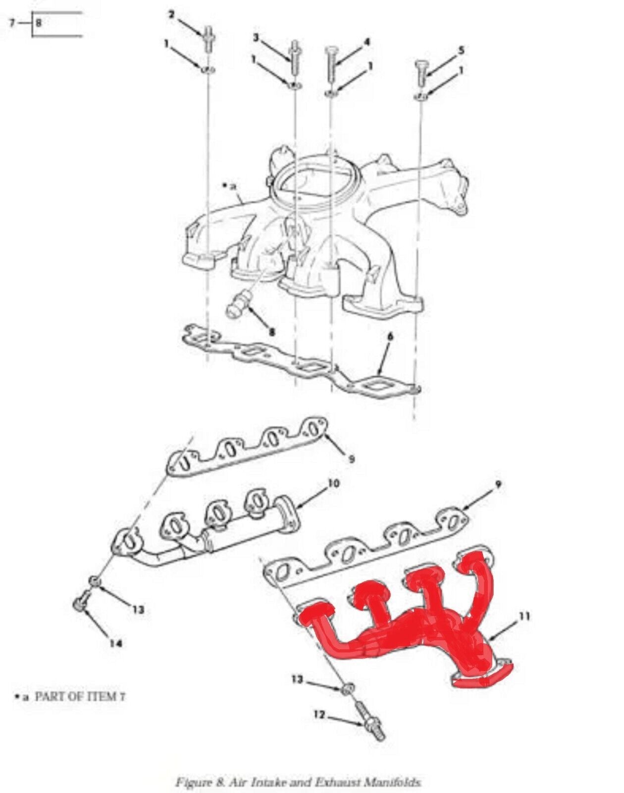 HMMWV M998 1 1/4-TON W/E AM GENERAL 12338787 EXHAUST MANIFOLD 2815-01-168-7918
