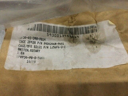 MJO INDUSTRIES M4D0206N-9601 ROTARY SWITCHES NSN 5930-01-348-9814 1ea