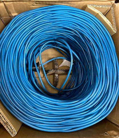 CAT5E 350 MHZ 14AMGX4P STRANDED-CORE BULK ETHERNET CABLE BLUE 1000FT