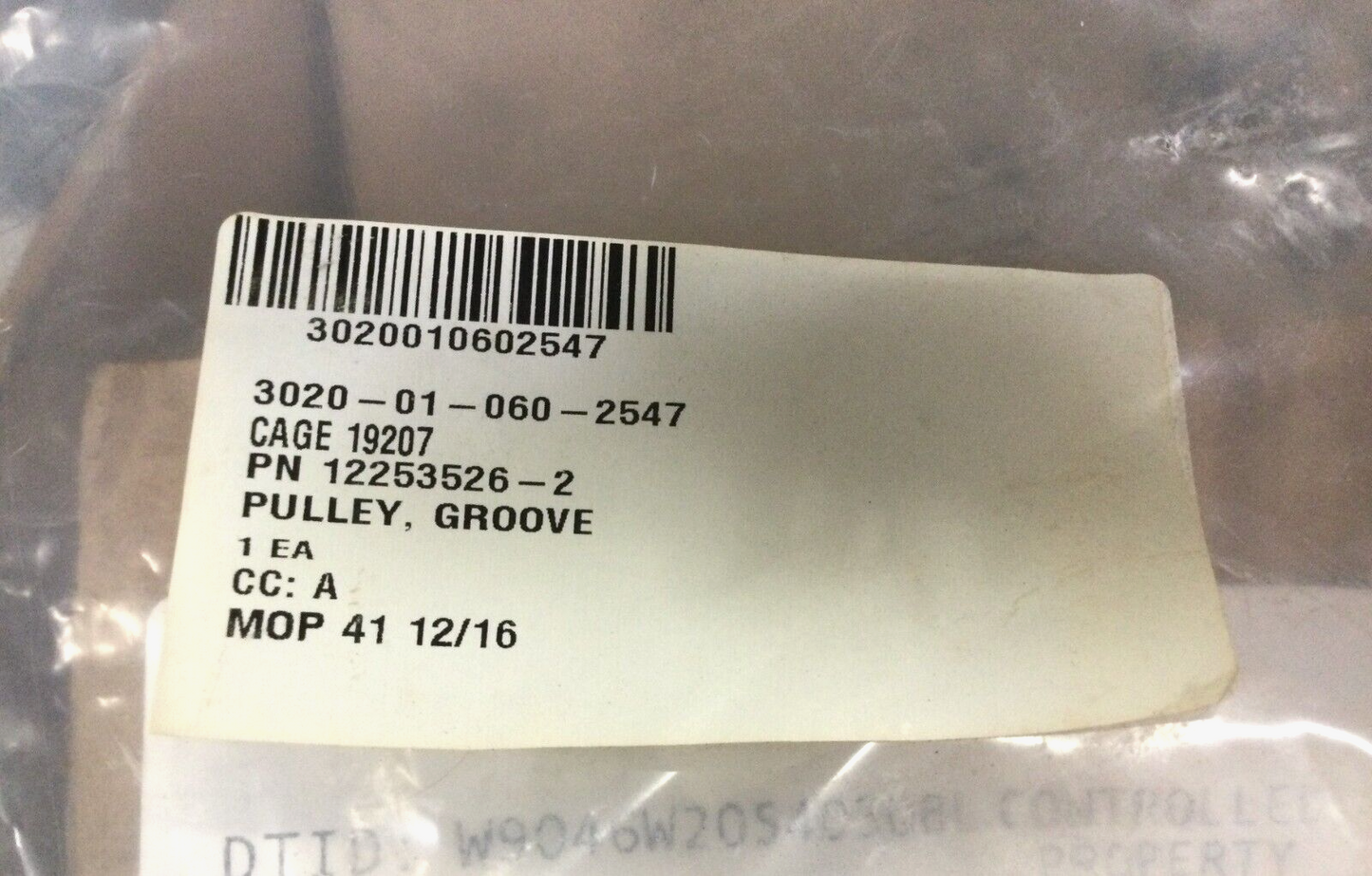 M-113A1,M-113A2,M-113A3 12253526-2 PULLEY, GROOVE 12253526 3020-01-060-2547 NOS