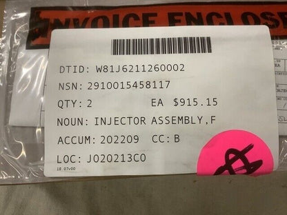 MRAP-COUGAR CAT1 A2 M-ATV Cat 387-9428 Fuel Injector Assembly 2910-01-545-8117