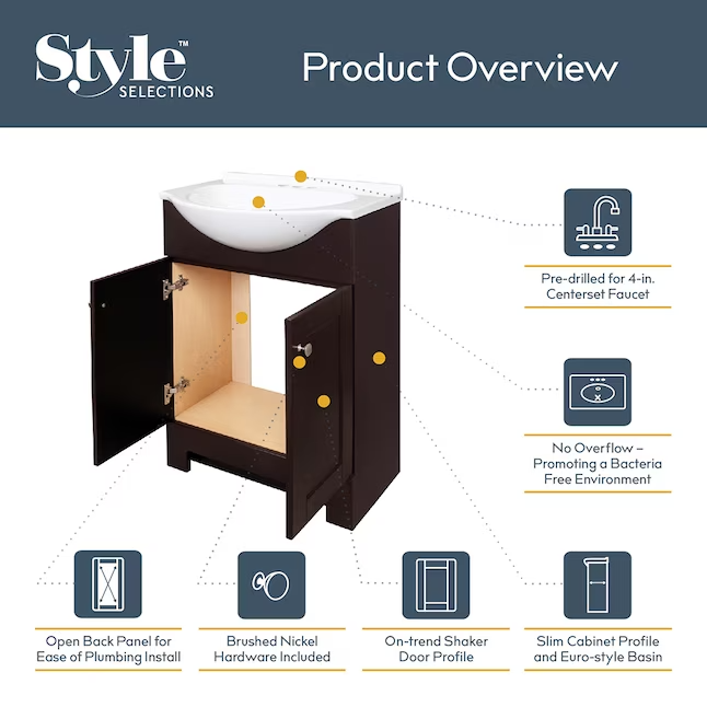 MAGICKWOODS EURO STYLE SELECTIONS VANITY WITH TOP (MODEL 0297596)