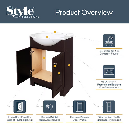 MAGICKWOODS EURO STYLE SELECTIONS VANITY WITH TOP (MODEL 0297596)