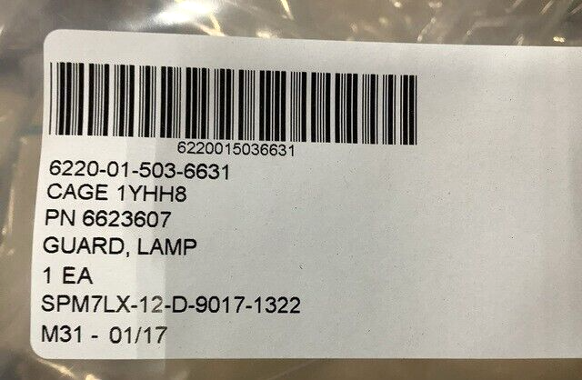 MMV 51D FORKLIFT TRUCK JLG INDUSTRIES 6623607 LAMP GUARD 6220-01-503-6631 USA