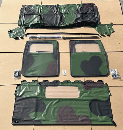 M998 HMMWV HUMVEE 2 MAN CAMO SOFT TOP KIT 2 DOOR SET CURTAIN BOW RAIL HARDWARE | 2540-01-434-8600