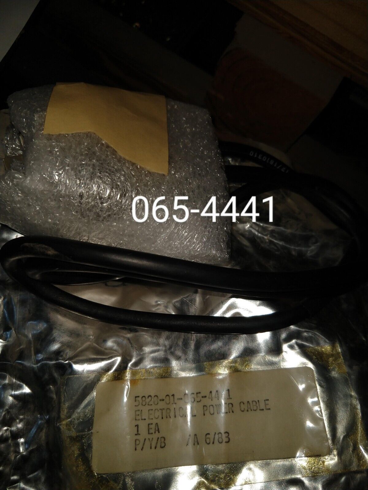 MILITARY ELECTRICAL POWER CABLE ASSEMBLY 755002A1250 3 FT NSN 6150-01-065-4441
