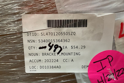 HMMWV UTILITY TRUCK 2 HOLE STEEL MOUNTING BRACKET 6432624-200M1 BRACKET B PILLAR