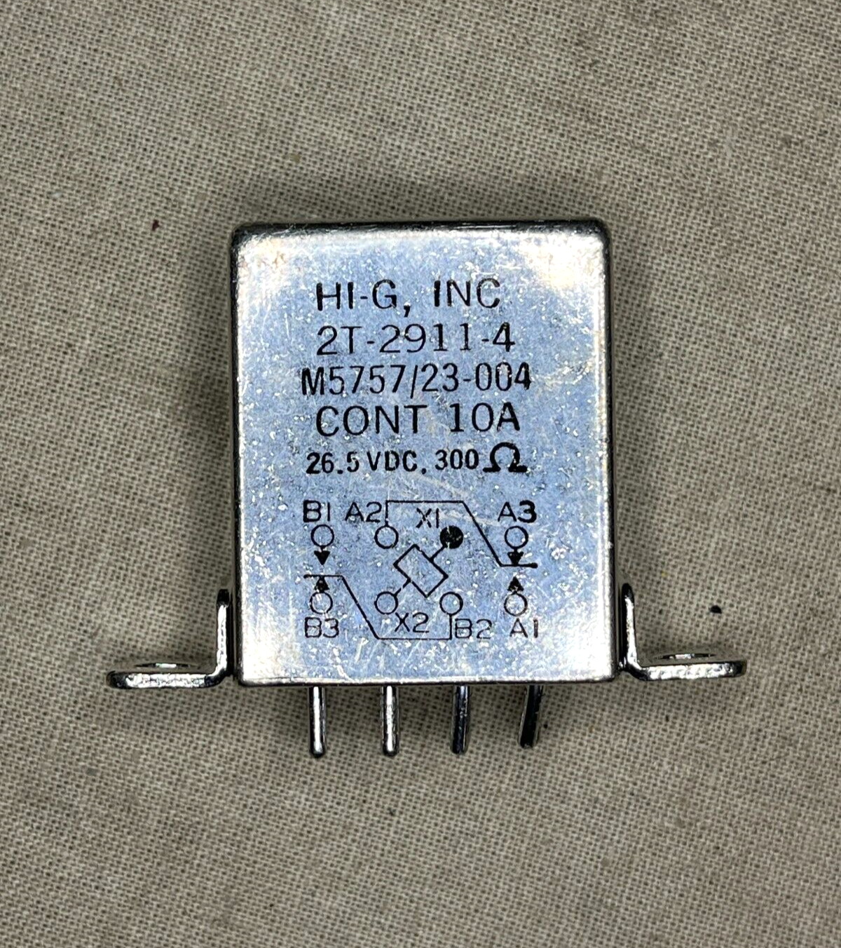HI-G CO INC 2T-2911-4	10A 26.5V ELECTROMAGNETIC RELAY 5945-00-463-2906 NOS
