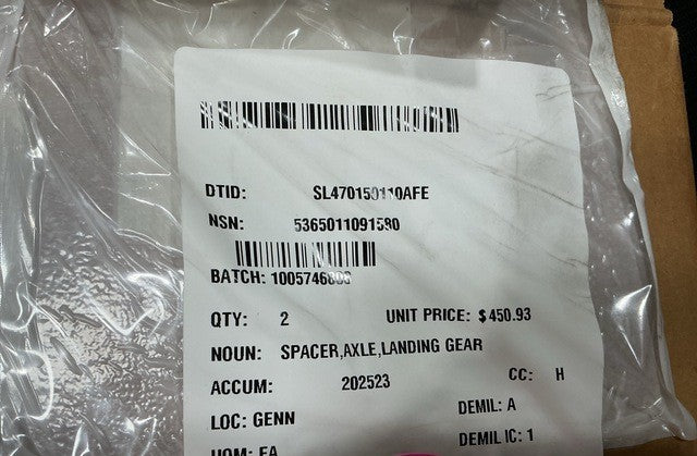 Landing Gear Axle Spacer 7729293-03 NSN 5365-01-109-1580 - photo 7
