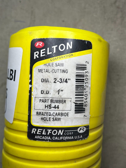 GENUINE RELTON HS-44 2-3/4" 1'' DRILL BITS CARBIDE-TIPPED HOLE SAW METAL-CUTTING
