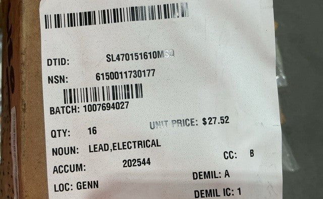 Electrical Lead 12330348 NSN 6150-01-173-0177 - photo 5
