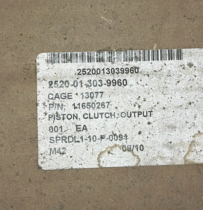 US ARMY M109 HOWITZER 11650267 OUTPUT CLUTCH PISTON 2520-01-303-9960