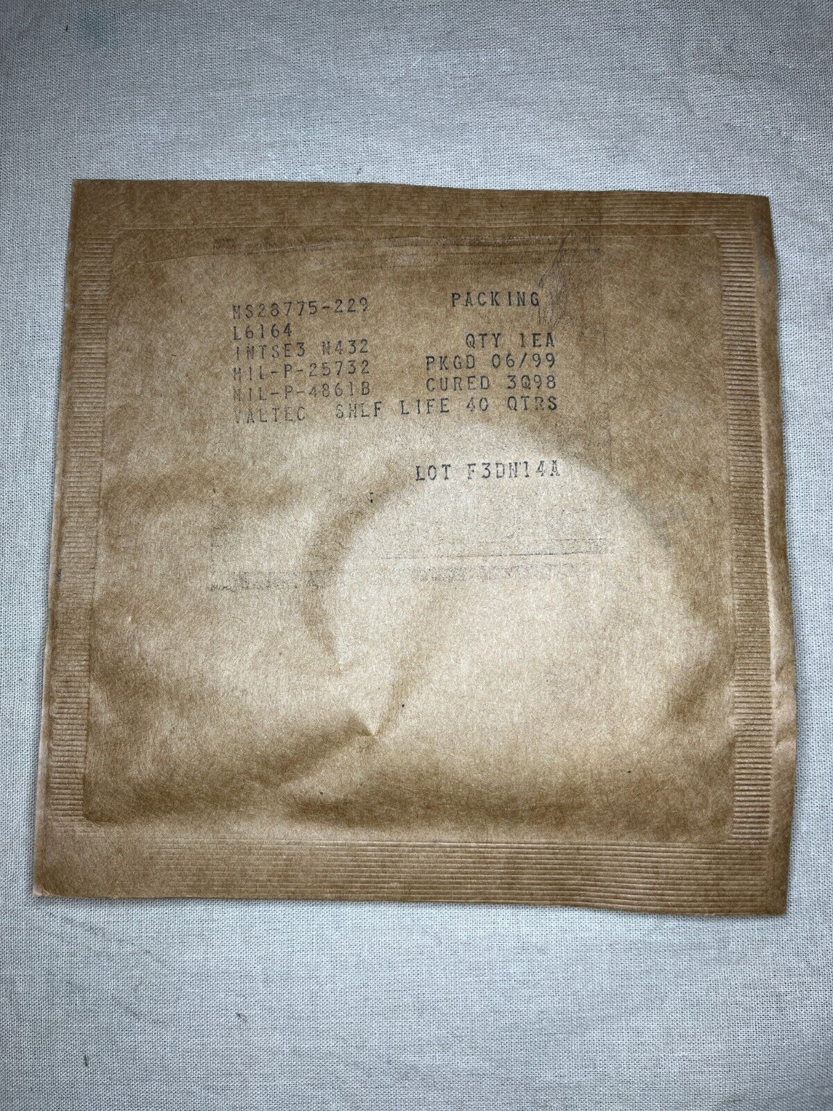 Military MS28775-229 PREFORMED PACKING SEAL, O-RING AN6227B-23 5331-01-273-9071