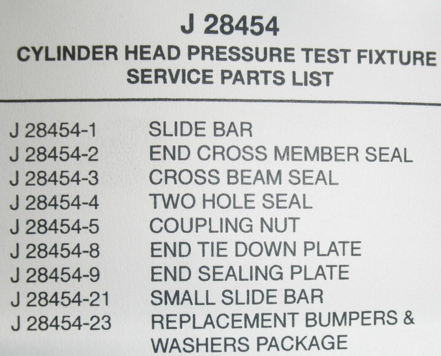 NEW HEMTT PLS DETROIT DIESEL HEAD TEST FIXTURE J-28454 2AH794 4910-01-158-3985