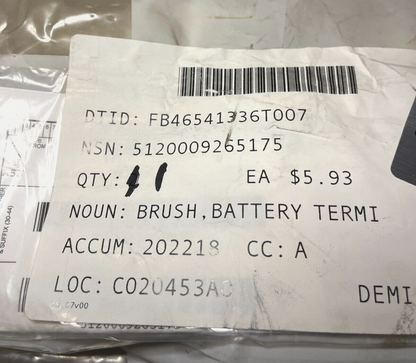 AMPV AGH3024 11120 1052SP BATTERY TERMINAL BRUSH BPT-1 5120-00-926-5175 NOS