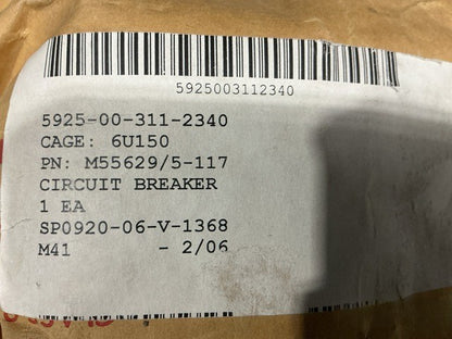 AIRCRAFT B-52 SUPPORT EQUIPMENT M55629/5-117 CIRCUIT BREAKER 5925-00-311-2340