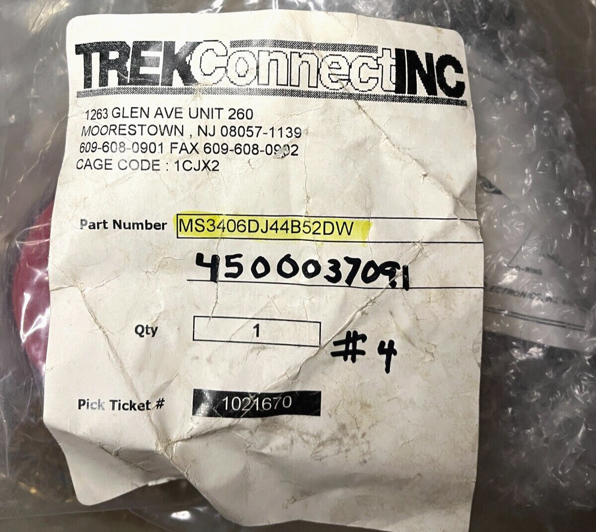 MILITARY CONNECTOR MS3406DJ44B52DW  5935-01-178-8387 MS3406DJ-44B52DW