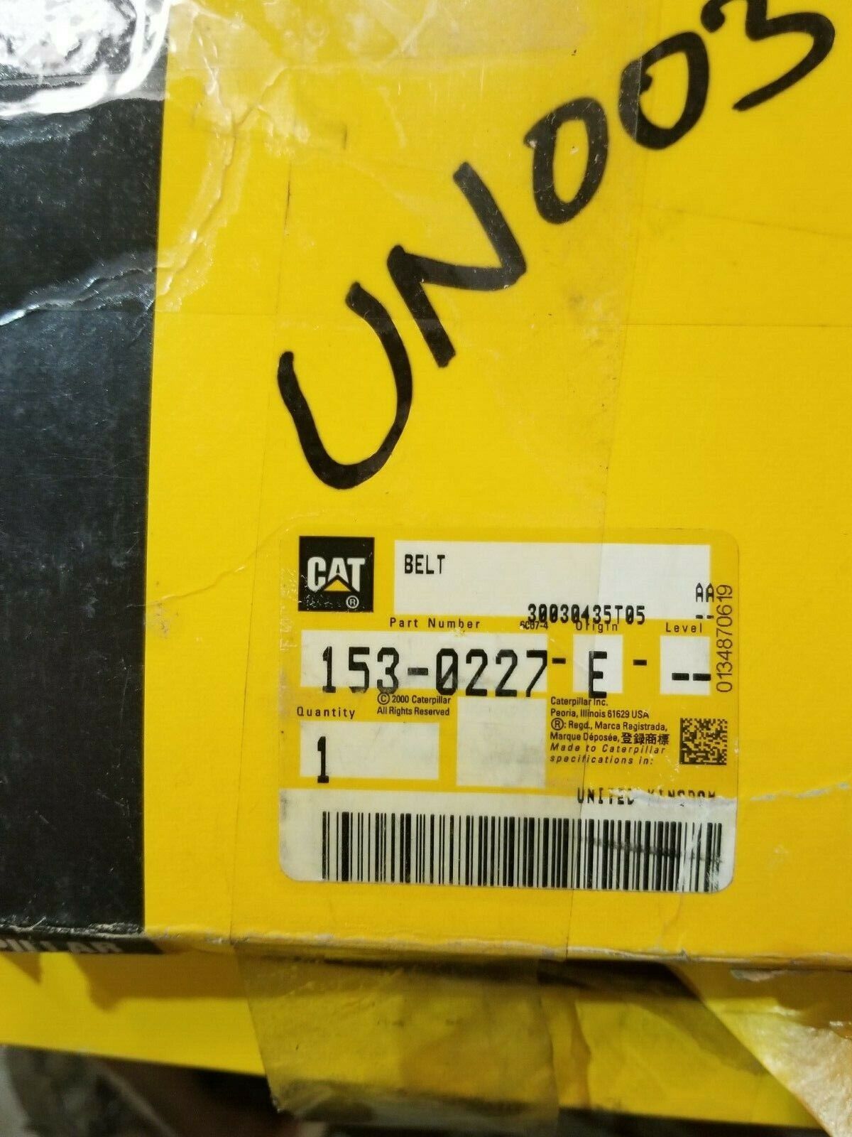 CAT V BELT SET 153-0227-E  1530227 Belt V
