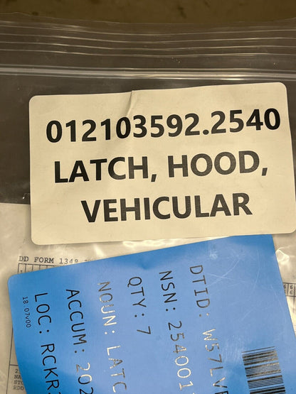 FIRE FIGHTING TRUCK SOUTHCO 57-40-701-80 VEHICULAR HOOD LATCH 2540-01-210-3592