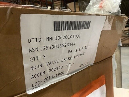 NEW BENDIX 4086537 PNEUMATIC BRAKE VALVES 2530-01-652-6344 TRUCK,FIRE FIGHTING