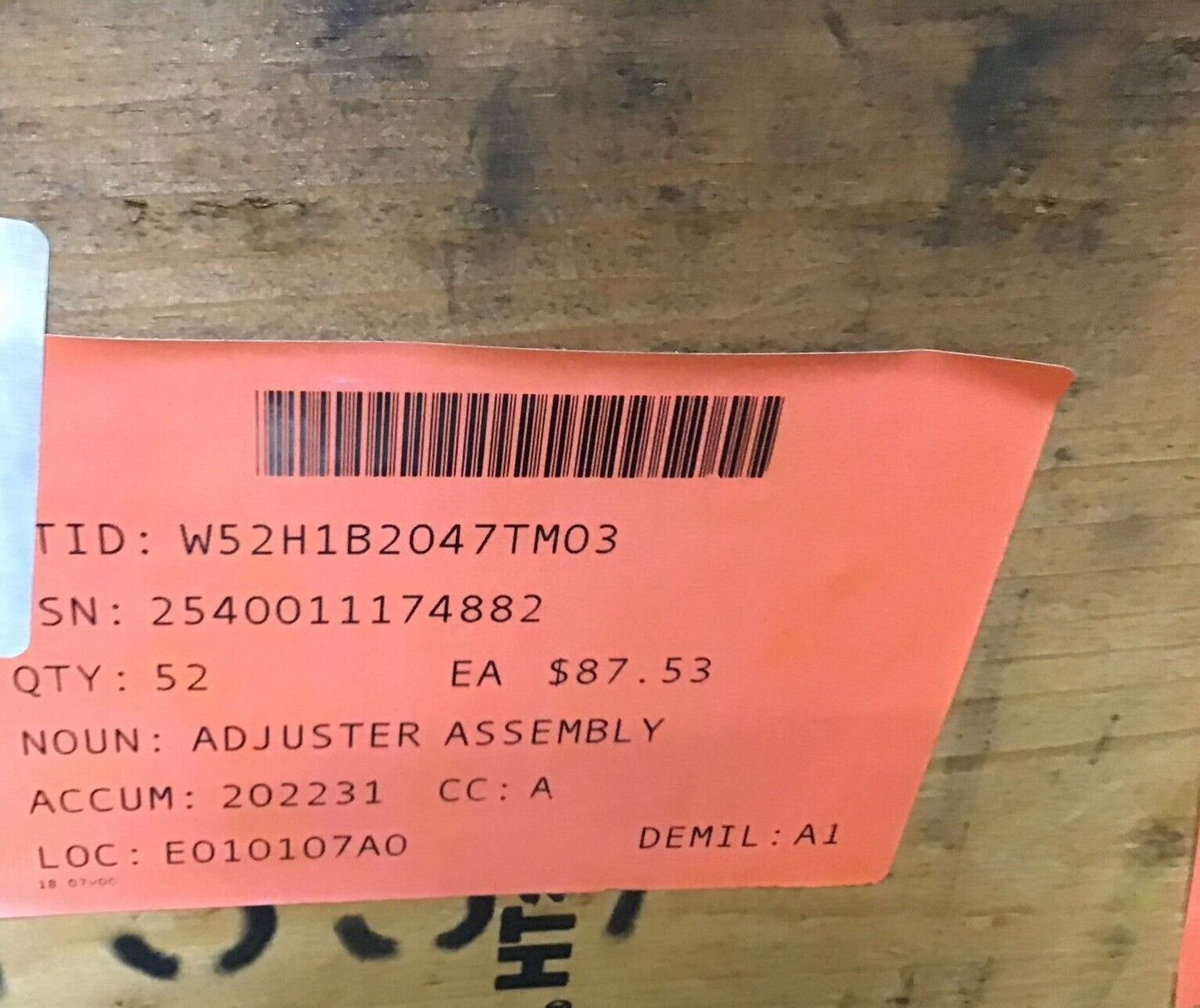 MILITARY M939 SERIES, BFVS ADJUSTER ASSEMBLY R/H 11669167-4 2540-01-117-4882