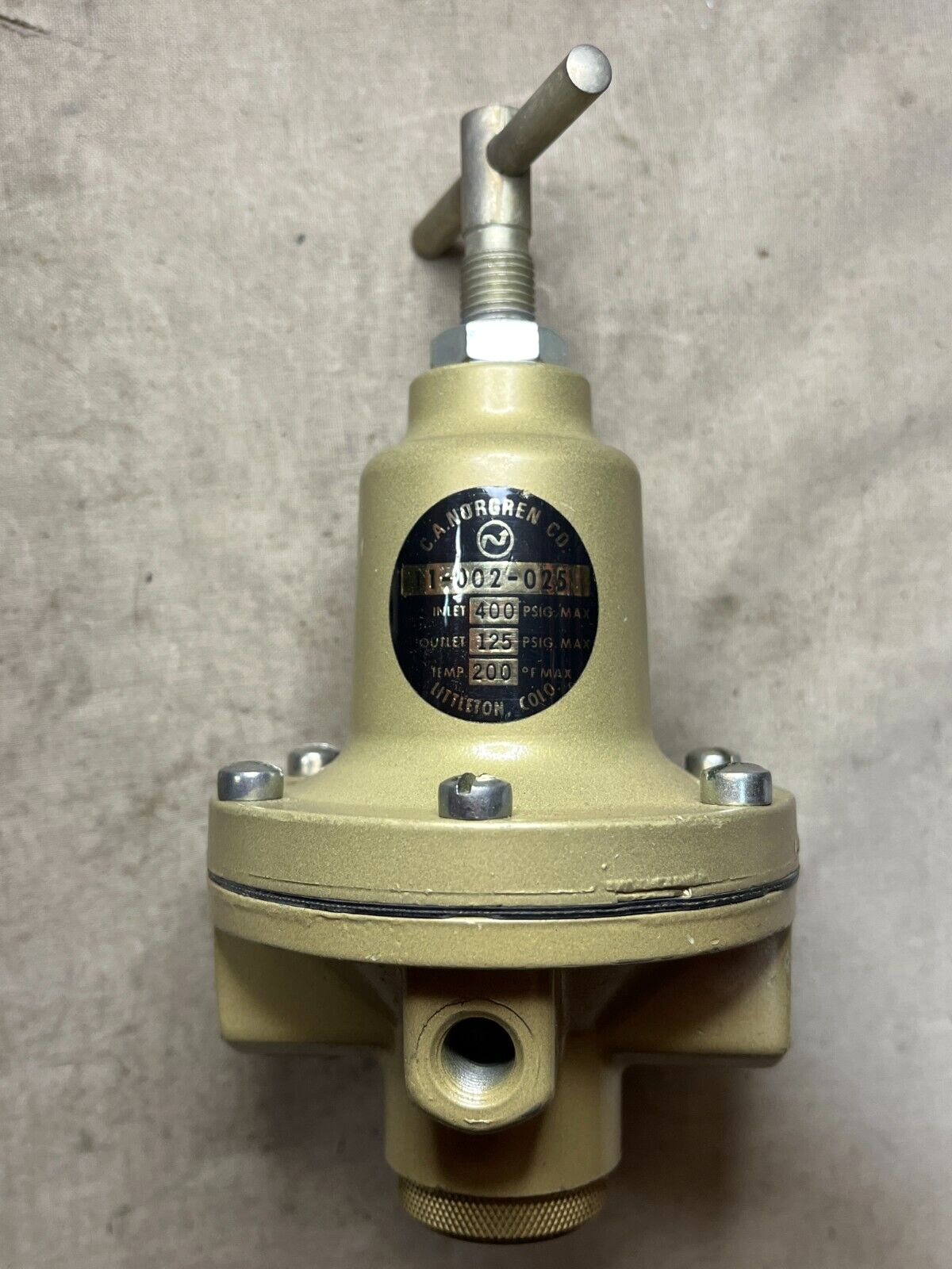 USS AUSTIN LPD-4 NORGREN 11-002-025 FLUID PRESSURE REGULATING 4820-01-162-6370