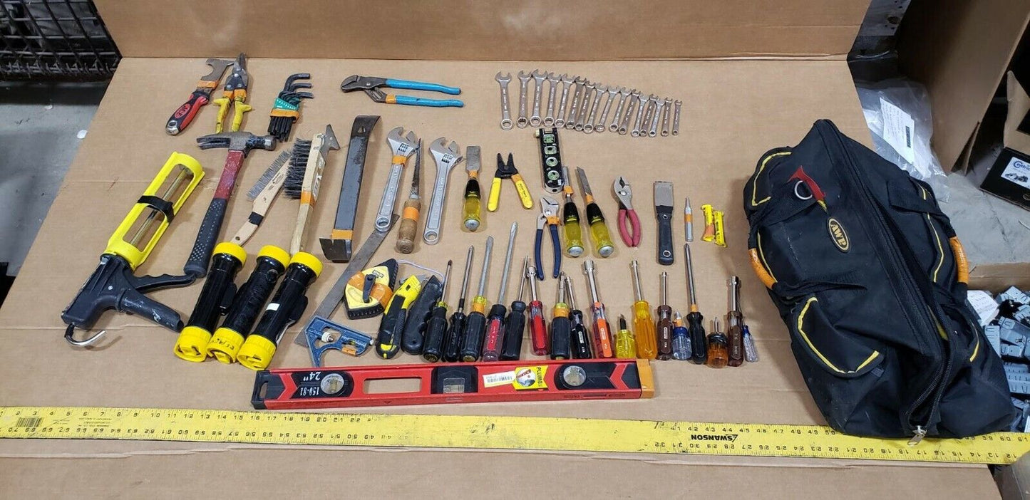 63 piece tool set and tool bag Tool Bag Set Homeowner Starter Set