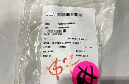 USGI MILITARY 12322124 QUICK DISCONNECTION COUPLING ASSEMBLY 4730-01-193-6780