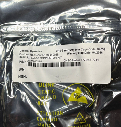 CHS-III R-PDA-57 ELECTRONIC EQUIPMENT PARTS KIT 96-2801359-1 5895-01-585-1565