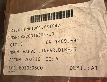 EATON 02-147979 DIRECTIONAL CONTROL VALVE 20GPM DG17V-3-0A-60 4820-01-656-5710
