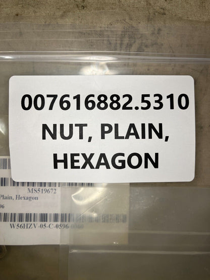 HEXAGON PLAIN NUT 1/4-20 MS51967-2 825204-226 859019 862-1001 5310-00-761-6882