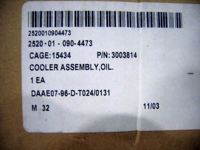 NEW OIL COOLER ASSEMBLY 3003814 MA207-21138  FITS M915, M915A1, M916, M917, M918