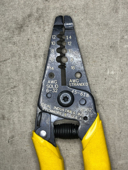 IDEAL REFLEX STRIPPER 45-418 8-16 AWG HAND WIRE STRIPPER 5110-01-536-2361 NOS