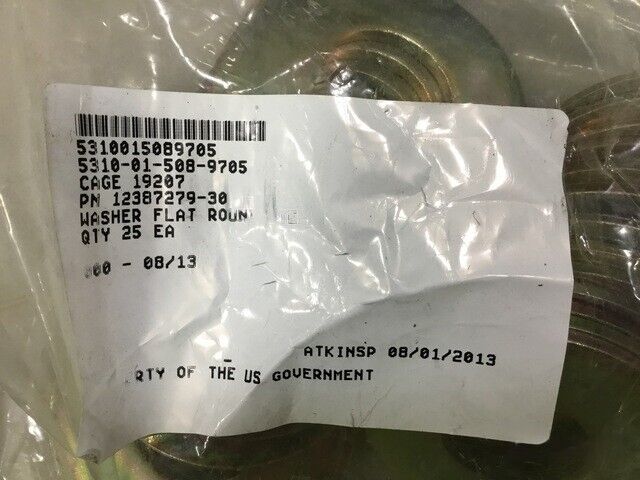 Military Armored Vehicle 12387279-30 1/4 inch Round Flat Washer 5310-01-508-9705