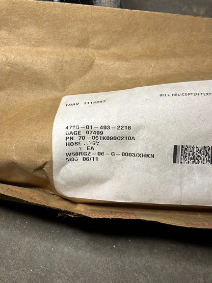 HELICOPTER OH-58D BELL 70-061K090C210A NONMETALLIC HOSE ASSY 4720-01-493-2218