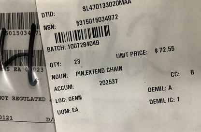 Extend Chain Pin 7137082 NSN 5315-01-503-4972 - photo 6