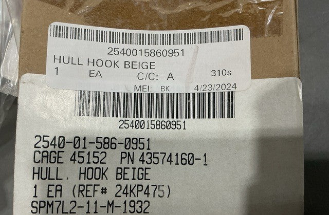 Hook Hull 43574160-1 NSN 2540-01-586-0951 - photo 3