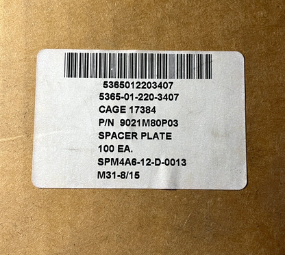 (3) GENERAL 9021M80P03 NON-CIRCULAR PLATE SPACER NSN 5365-01-220-3407