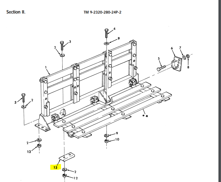 Humvee M998  MENDING PLATE  5340-01-255-9510  12339009 C Pillar, troop Seat