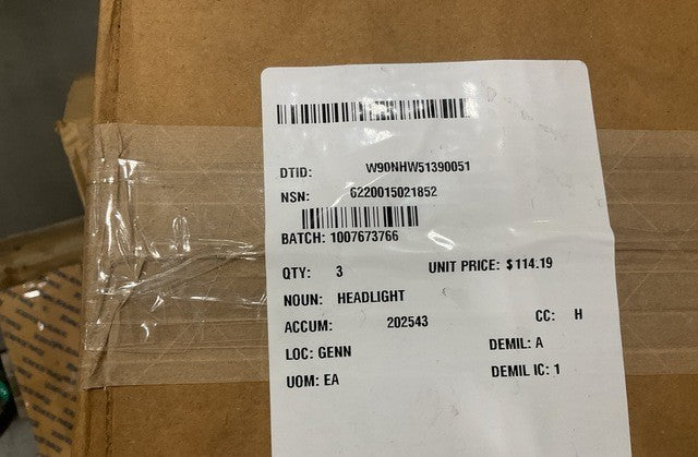 Halogen Headlight Assembly 12422867 NSN 6220-01-502-1852 - photo 5