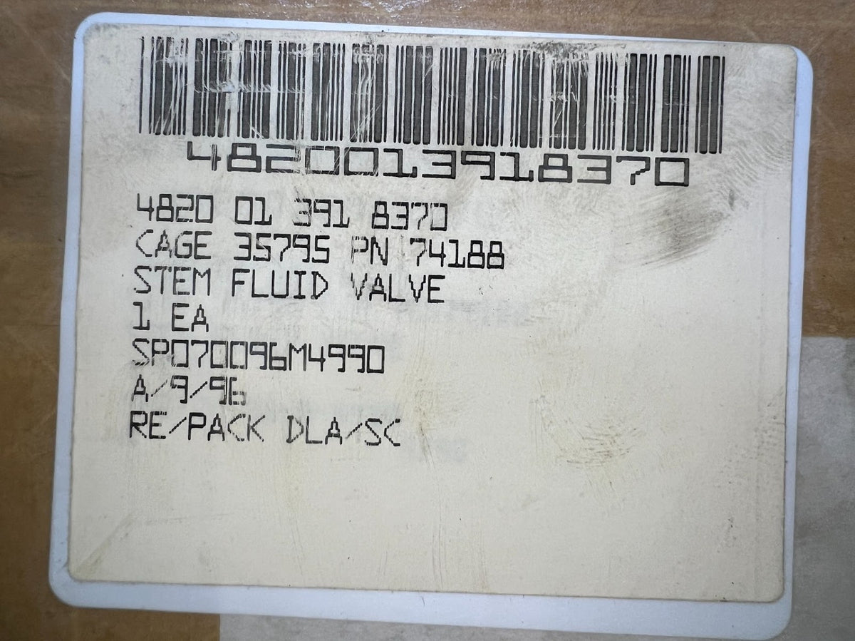 Fluid Valve Stem 2498-00-313-7 NSN 4820-01-391-8370 - photo 10