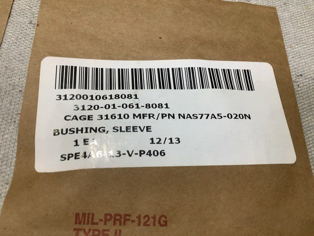 Sleeve Bushing NAS77A5-020N NSN 3120-01-061-8081