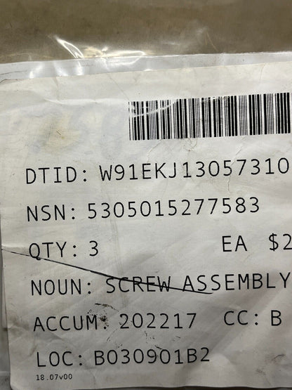 HELICOPTER 79760311-001	PANEL SCREW ASSEMBLY FASTENER 5305-01-527-7583