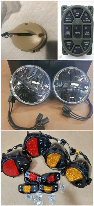 FULL LED CONVERSION KIT Military M998 Humvee RED, Amber, Side Marker HEAD Light