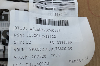 MILITARY M1 FULL TRUK TRACK SU HUB SPACER 12345243 3120-01-252-9712