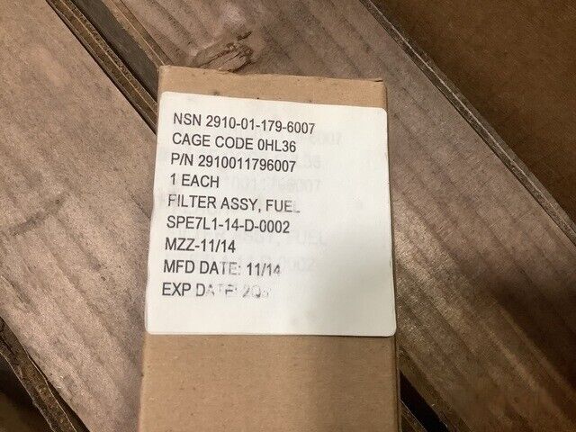 GENUINE 3882693-1 91240 FUEL FILTER ASSEMBLY NSN 2910-01-179-6007
