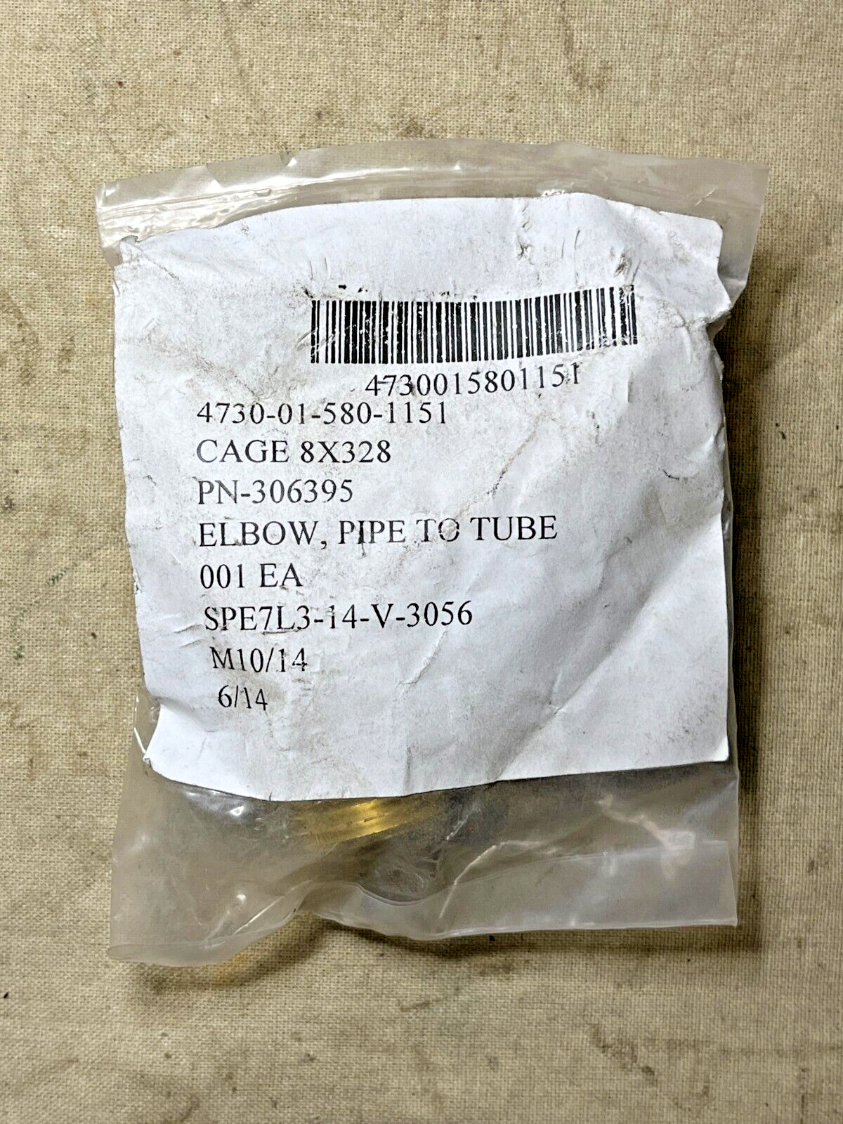 MRAP - COUGAR 3063935 PIPE TO TUBE ELBOW, FTG 90 NPT  1/2 CR-B 4730-01-580-1151