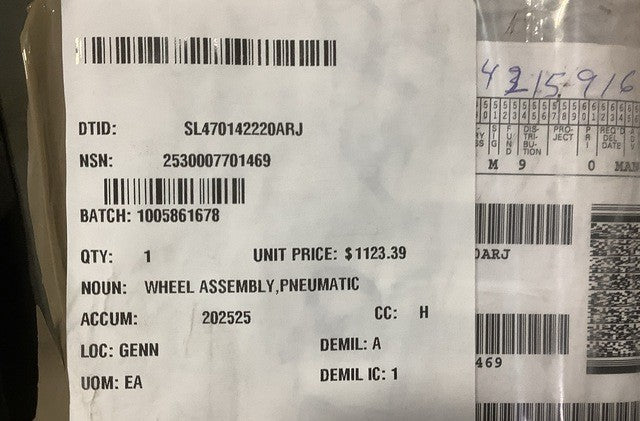 Pneumatic Tire Wheel Assy 2-WHL NSN 2530-00-770-1469 - photo 5