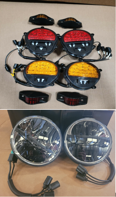 Black LED CONVERSION KIT HMMWV M998 Humvee Red, Amber, Side Marker HEAD Light